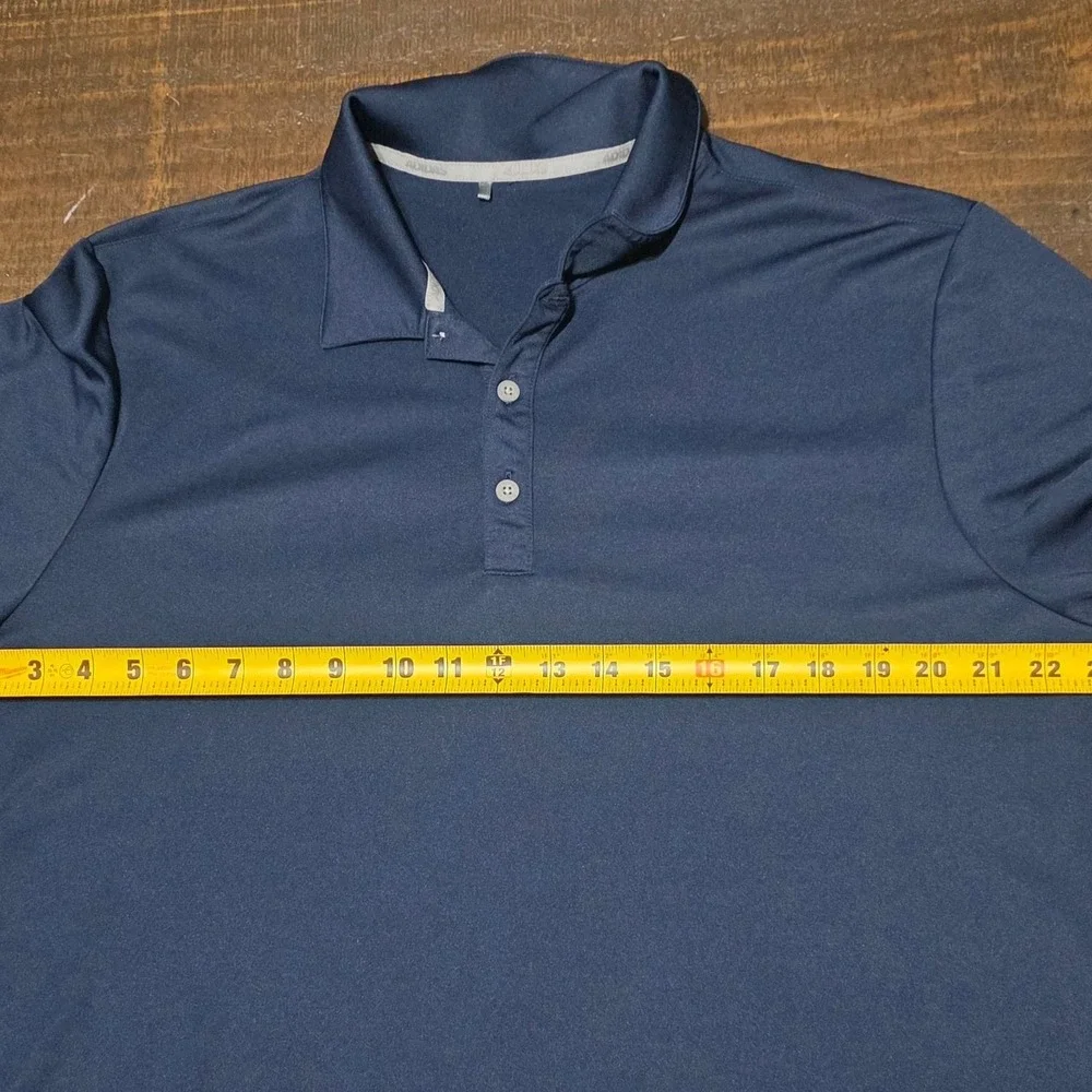 Adidas Long Sleeve Performance Polo Shirt Navy Blue